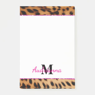 Leopard Animal Print Monogram Post-it Notes