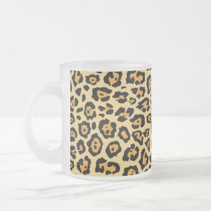Leopard Animal Print Pattern-25560 Frosted Glass Coffee Mug