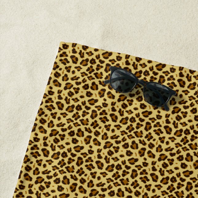 Leopard Animal Print Pattern Beach Towel (In Situ)