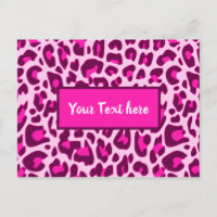 Leopard Animal Print Pattern Bright Pink Coloured