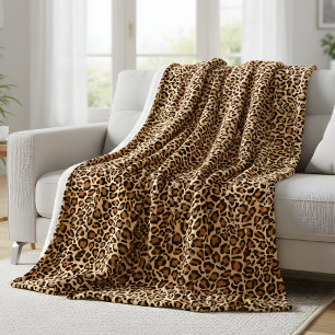 Leopard Animal Print Pattern Fleece Blanket