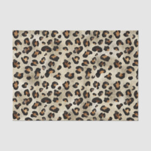 Leopard Animal Print Pattern In Beige And Brown Tissue Paper