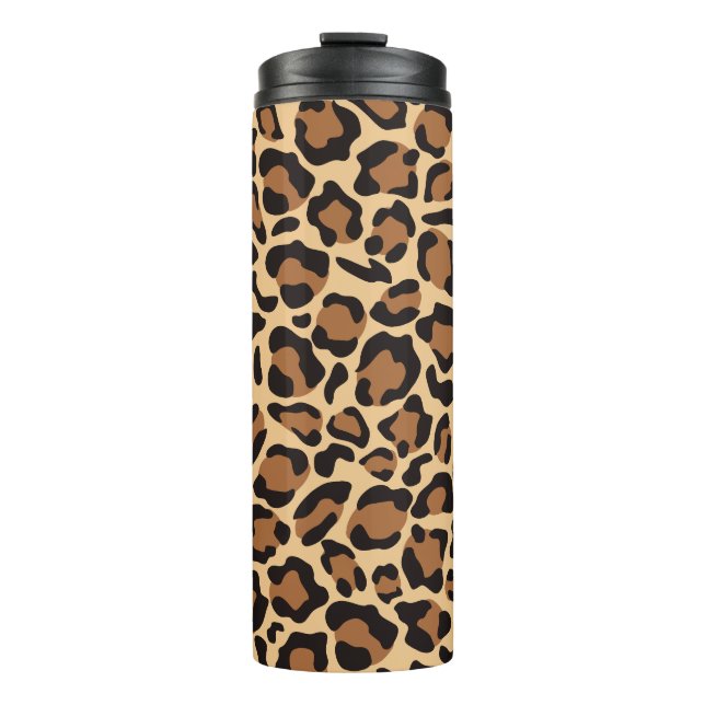 Leopard Animal Print Pattern Thermal Tumbler (Front)