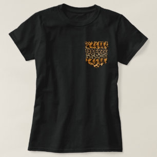 Leopard Animal Print Pocket Womens T-Shirt