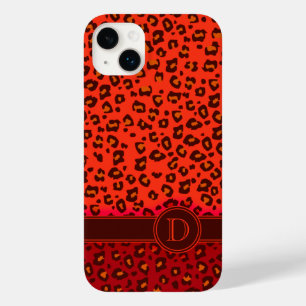 Leopard animal print reds monogram iphone case