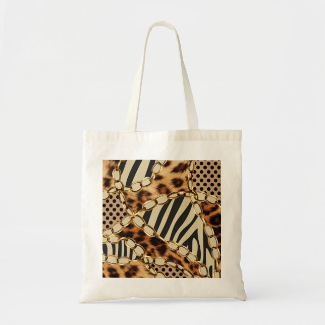 Leopard Animal Print Seamless Pattern Tote Bag (Front)