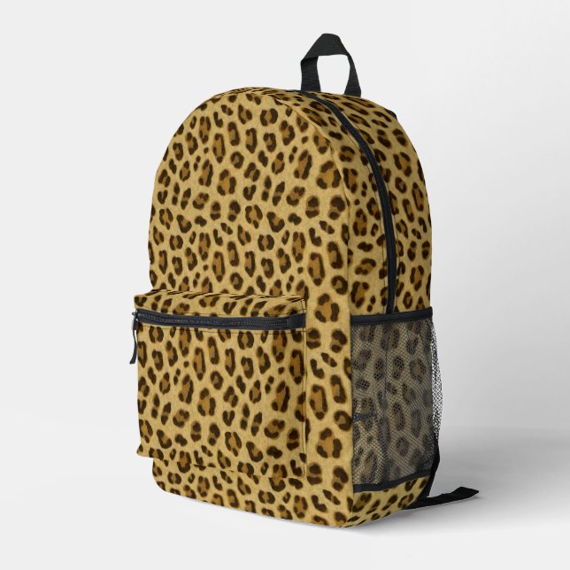 Leopard Animal Print Skin Pattern  Printed Backpack (Back Corner Right)