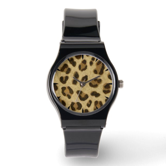 Leopard Animal Print Skin Pattern Watch (Front)