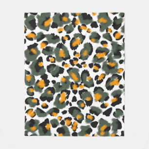Leopard Animal Print Texture Background Fleece Blanket