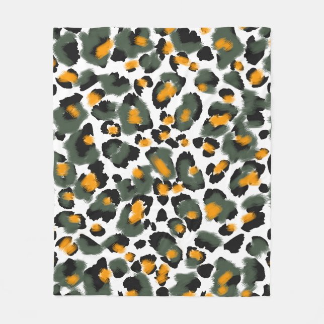 Leopard Animal Print Texture Background Fleece Blanket (Front)