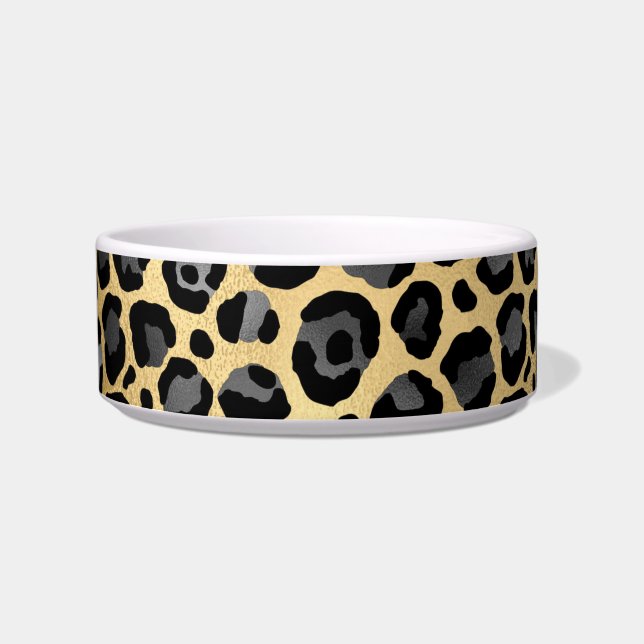LEOPARD ANIMAL PRINT THEME PET BOWL (Front)