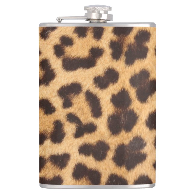 Leopard Animal Skin Print Hip Flask (Front)