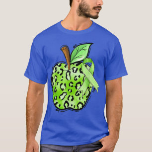 Leopard Apple Cerebral Palsy Awareness Green Ribbo T-Shirt