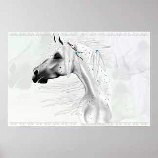 Leopard Appy and White Feathers Print