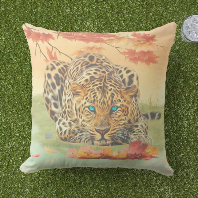 Leopard art   cushion (Grass)