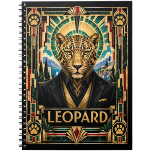 Leopard, Art Deco Wildlife Notebook