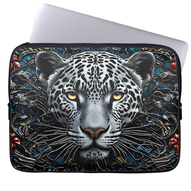 Leopard art laptop sleeve (Front)