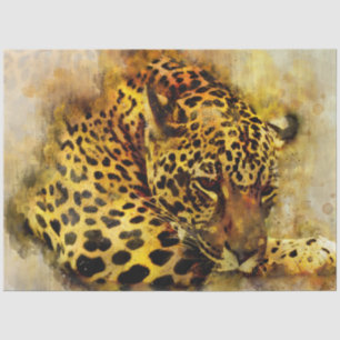 Leopard Artistic Watercolor Decoupage Tissue Paper