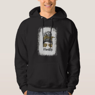 Leopard Aunties Aunt Life Messy Bun Girl Mother's Hoodie