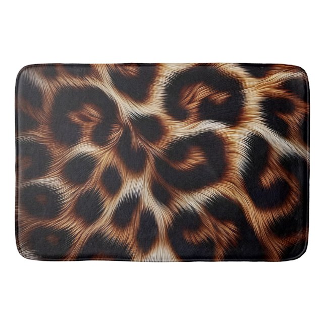 Leopard Aura: Unleash Your Wild Side at Night Bath Mat (Front)