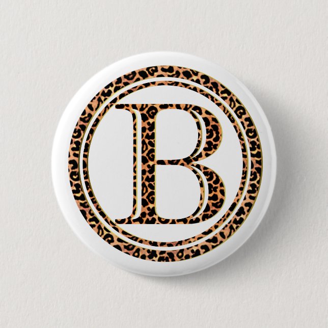 leopard B 6 Cm Round Badge (Front)