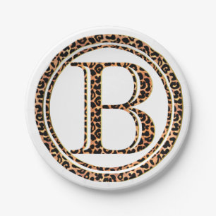 leopard B Paper Plate