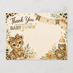 Leopard Baby shower thank you  Postcard