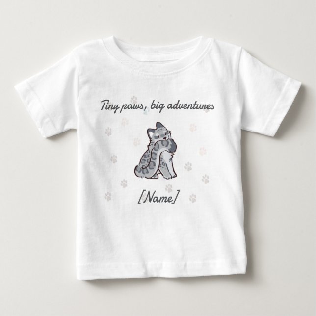 Leopard Baby Tee – Custom Name (Front)