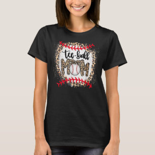 Leopard Ball Mum Mother's Day Teeball Mum T-Shirt