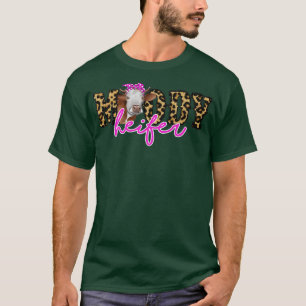 Leopard Bandanna Cow Moody Heifer Cow Lovers Farme T-Shirt