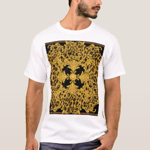 Leopard Baroque, Ornate Animal Print T-Shirt