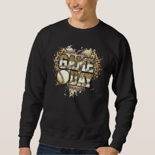 Leopard Baseball Game Day Baseball Mum Baseball Sweatshirt