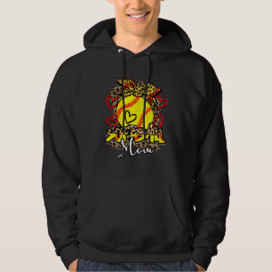 Leopard Baseball Softball Mom Life Game Day Mama M Hoodie