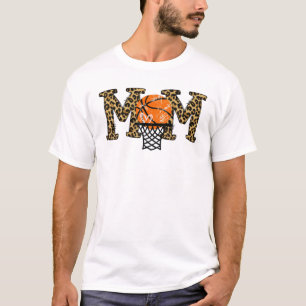 Leopard Basketball Mom Basketball Players Mom Moth T-Shirt