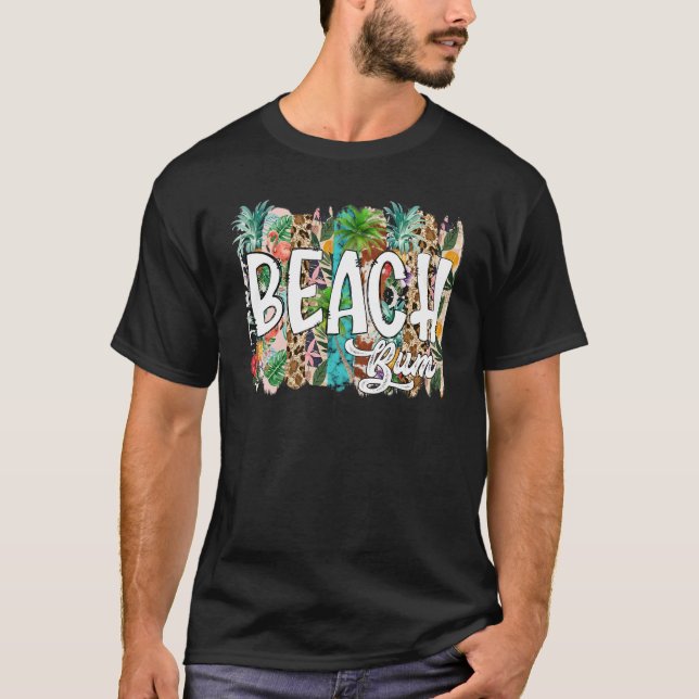 Leopard Beach Bum Beach  Summer Vacation T-Shirt (Front)