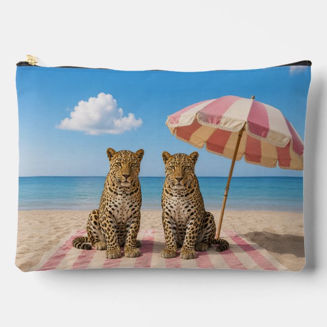 Leopard Beach Day Accessory Pouch (Front)