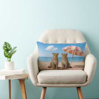 Leopard Beach Day Lumbar Cushion