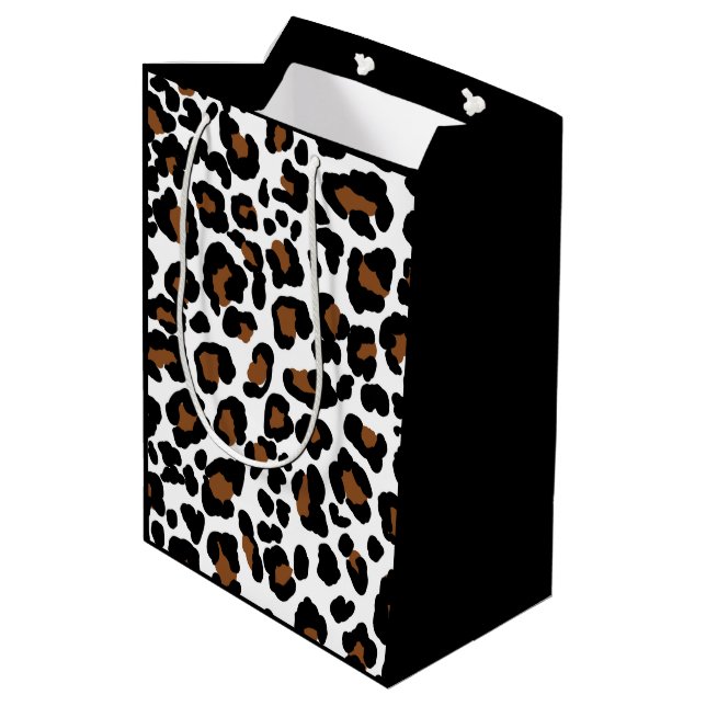 Leopard Big Cat Fur Pattern Print  Medium Gift Bag (Back Angled)