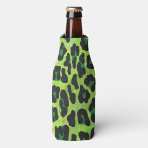 Leopard Black and Green Print Bottle Cooler