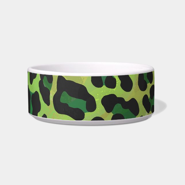 Leopard Black and Green Print Bowl (Right)