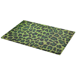Leopard Black and Green Print Cutting Board