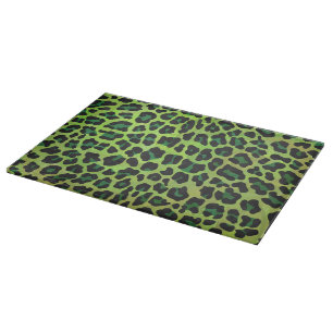 Leopard Black and Green Print Cutting Board