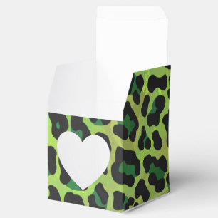 Leopard Black and Green Print Favour Box