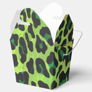 Leopard Black and Green Print Favour Box