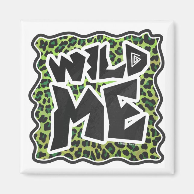 Leopard Black and Green Print Magnet (Front)