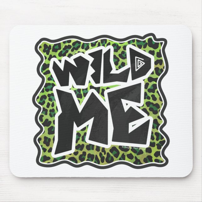 Leopard Black and Green Print Mouse Pad (Front)