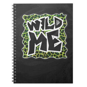 Leopard Black and Green Print Spiral Notebook