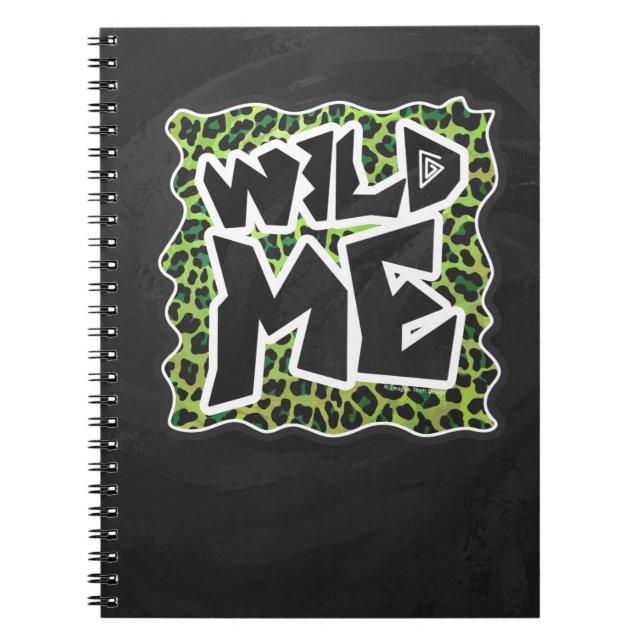 Leopard Black and Green Print Spiral Notebook (Front)