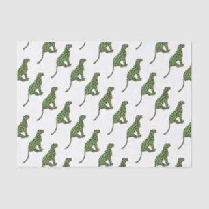 Leopard Black and Green Silhouette Tissue Paper
