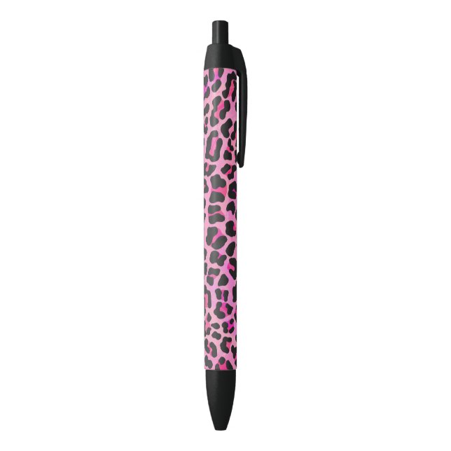 Leopard Black and Hot Pink Print Ink Pen (Bottom (Vertical))